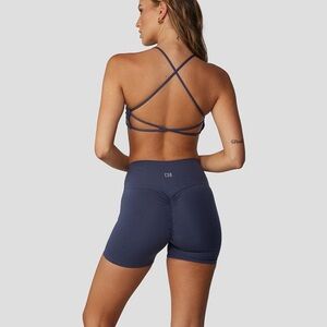 CSB Navy Strappy Sports Bra and Shorts Set